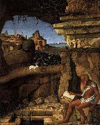 Giovanni Bellini St Jerome Reading in the Countryside oil painting